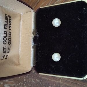 Pearl earrings ,gold filled posts